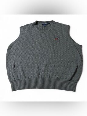 Vintage 90s Polo Golf Cable Knit Sweater Vest Size Large